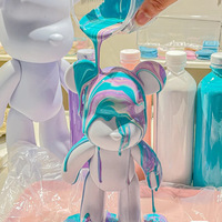 Ventes flash : Kits de peinture fluide DIY Ours Fluide Mignon (Ours Blanc Fourmi Blanche) pour enfants, jouet artistique, surface givrée haute, 6,5 cm-100 cm