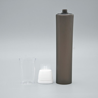Tube en silicone gris mat avec applicateur à brosse, système de verrouillage rotatif, pour sérum capillaire, tubes cosmétiques