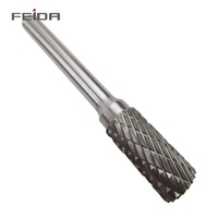 Fraise cylindrique en carbure de tungstène FEIDA, queue de fraise à finition lisse, personnalisée pour le meulage du métal et du bois, garantie 3 ans