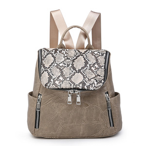 Ba Lô Da PU Họa Tiết Rắn Cho Nữ, Túi Du Lịch Thông Dụng, Sức Chứa Lớn Cho Nữ, Balo Ngoài Trời - Product Image 1