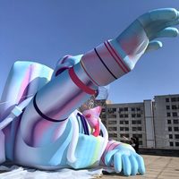 Ballon gonflable géant LED coloré de 3,6 m en forme d'astronaute pour publicité, avec souffleur et accessoires, alimentation par prise secteur