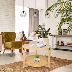 Mesa de almacenamiento de estilo rústico moderno y sencillo, mesa de centro decorativa de ratán creativa, decoración para sala de estar, mesa de centro pequeña - Product Image 4