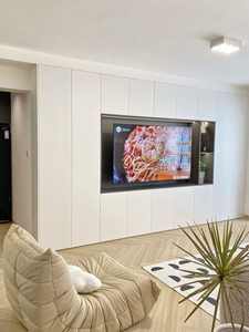 Aimsp Wooden Aluminum Panel Luxury Modern Design Bracket Unit <b>Wall</b> <b>Mounted</b> Living Room <b>Tv</b> Cabinet - Product Image 2