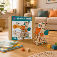 Produsen Perlengkapan Pembelajaran Sains BIG BANG ODM/OEM Siege Catapult STEM Kit, Perlengkapan Pembelajaran Bertema Fisika untuk Sekolah