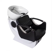 Chaise de lavage de cheveux en cuir pour salon de coiffure, barbier, esthétique
