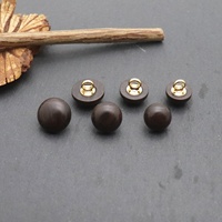 Kancing Resin Bulat Bentuk Jamur, Imitasi Kayu, Ukuran Kecil, untuk Kemeja, Mantel, Cardigan Pria Wanita, Aksesoris Pakaian