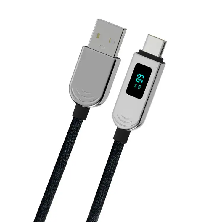 2022 Factory Oem Odm Usb C Power Led Display Usb Type C Cable Quick Charge Fast Charging Mobile Phone Data Cable