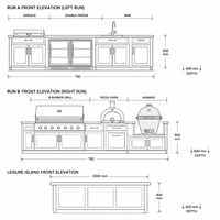 Cuisine barbecue extérieure  et station de grill pour villas Four électrique encastré sur mesure et gril en acier inoxydable