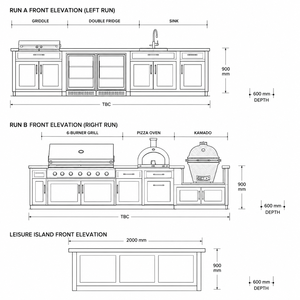 Cuisine barbecue extérieure  et station de grill pour villas Four électrique encastré sur mesure et gril en acier inoxydable - Product Image 5