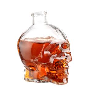 Botella <span class=keywords><strong>de</strong></span> Vidrio Blanco Cristalizado Personalizada <span class=keywords><strong>de</strong></span> Fábrica con <span class=keywords><strong>Forma</strong></span> <span class=keywords><strong>de</strong></span> <span class=keywords><strong>Calavera</strong></span>, Impresa con Serigrafía, con Tapa <span class=keywords><strong>de</strong></span> Corcho para Whisky, Ron y <span class=keywords><strong>Vodka</strong></span> - Product Image 5