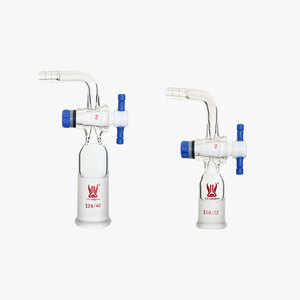 CS Labglass Laborglaswaren Borosilikatglas 90-Grad-Winkel Destillations-Vakuumadapter mit PTFE-Absperrhahn - Product Image 2