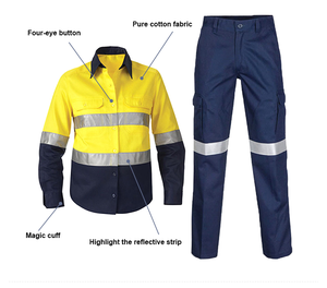 Vêtements <span class=keywords><strong>de</strong></span> travail haute visibilité 100% coton, chemises réfléchissantes, vêtements <span class=keywords><strong>de</strong></span> sécurité réfléchissants, manches longues, vente en gros d'usine - Product Image 3