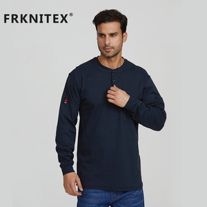 Frknitex tùy chỉnh Mens đen bảo hộ lao động dài tay áo hàn làm việc FR t Áo sơ mi với logo - Product Image 3