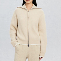 Mongolie intérieure Erdos luxe col haut fermeture éclair complète tricots en cachemire Cardigan pull vêtements pour femmes pull en cachemire pull