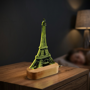 Lámpara Nocturna LED de la Torre Eiffel con Base de Madera, Diseño Creativo, Regalo Decorativo - Product Image 4