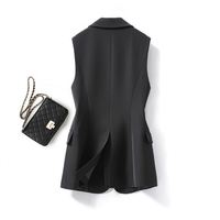 Noir costume gilet femmes manteau gilet extérieur 2024 femmes nouveau printemps et automne vêtements d'extérieur femmes costume gilet