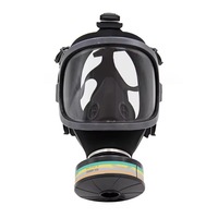 Masque à gaz de protection Masque facial en silicone PC noir Masque à gaz complet en silicone avec lentille anti-buée