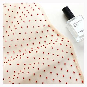 YX2002 2025 desainer mewah kain Jacquard Organza poliester merah Dobby Dot Georgette kain Organza untuk gaun pernikahan - Product Image 4