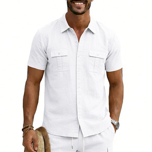 <span class=keywords><strong>Camicia</strong></span> Estiva da Uomo 2026 Stile Americano di Alta Qualità, Tinta Unita, Casual, Traspirante, per Sport all'Aperto - Vendita all'Ingrosso - Product Image 4