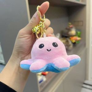 Trending Octopus Light Keychain Custom Design Durable Soft Stuffed Toy Ball Claw Machine Doll <b>Bag</b> Pendant <b>Key</b> <b>Ring</b> Wholesale - Product Image 4