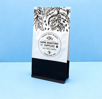 Sachet d'emballage de café en papier kraft personnalisé avec fermeture thermoscellable pour grains de café entiers et haricots noirs, avec lien métallique
