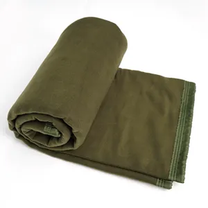 高品质工厂价格橄榄绿摇粒绒毛毯，用于营地户外战术毛毯