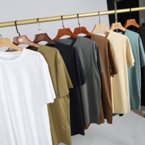 <span class=keywords><strong>En</strong></span> stock – T-shirt de luxe pour <span class=keywords><strong>homme</strong></span> <span class=keywords><strong>en</strong></span> coton mercerisé brillant avec logo personnalisé, toucher soyeux, vente <span class=keywords><strong>en</strong></span> gros, 100 % coton - Product Image 2