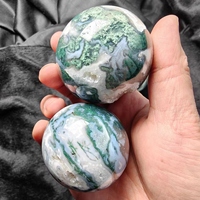 Prix de gros pierre de guérison boules de cristal polies sphère d'agate de mousse pour la décoration Fengshui