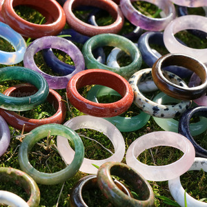 خاتم كريستال من الأحجار الكريمة الطبيعية 18-20 ملم، قلادة خواتم من حجر كريستال أصلي فردي للأقراط والمجوهرات للجنسين والرجال - Product Image 2