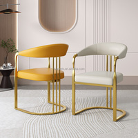 Chaises de salle à manger de luxe italiennes haut de gamme, modernes, en acier inoxydable, en cuir PU, contemporaines, fauteuil de loisirs pour la maison et le bureau