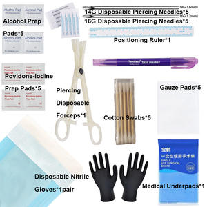 Kit de perçage Gaby Jewelry, stérilisé de qualité médicale, pour oreilles, <span class=keywords><strong>nombril</strong></span>, nez, pour professionnels du perçage - Product Image 2