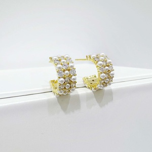 custom plata 925 sterling <b>silver</b> Butterfly pearl <b>stud</b> <b>earring</b> 14k gold plated wedding bridal western elegant <b>earrings</b> for women - Product Image 4