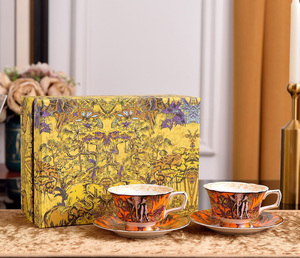 Nordique luxe éléphant motif os porcelaine ensemble Design moderne tasse à café soucoupe matériau en céramique pour boissons thé nouveauté tasse - Product Image 5