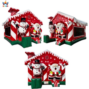 Castillo Inflable Temático de Navidad Marca Super Castle, Material de PVC, Fácil de Instalar, para Fiestas Infantiles, <span class=keywords><strong>Alquiler</strong></span> de Castillo Inflable - Product Image 1