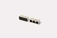 Connecteur Ethernet RJ45 triple blindage, 3 ports 8P8C, montage sur circuit imprimé, traversant le trou
