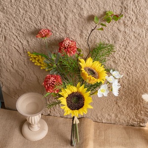 Bouquet de tournesols artificiels en tissu tissé plastique Stream Melody pour décoration de mariage et de maison CF02129 - Product Image 3