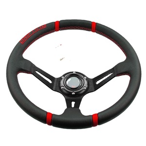 RASTP <b>Racing</b> Steering <b>Wheel</b> 35cm Leather 3 Spokes For Car - Product Image 5