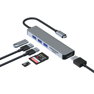 Hub USB 3.0 haute vitesse 6-en-1 avec adaptateur de charge PD en aluminium type-c vers HDTV MI pour <span class=keywords><strong>Macbook</strong></span> <span class=keywords><strong>Dock</strong></span> - Product Image 3