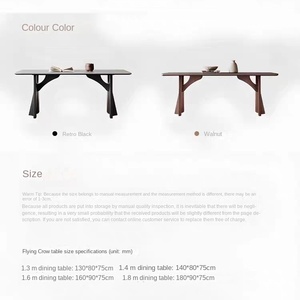 Juego de mesa de comedor con plato de roca de madera maciza minimalista de estilo francés italiano, combinación de silla Rectangular moderna para <span class=keywords><strong>Bar</strong></span> pequeño - Product Image 6