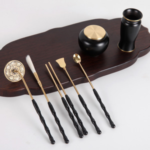 Juego de sellos de incienso de cobre puro, esmalte de escoria, escritura de sello roja, polvo de sándalo y madera de agar, herramientas para hacer sellos. - Product Image 3