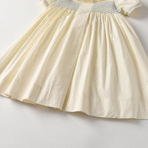 Vestido de Algodón con Bordado Clásico de Marca de Lujo para Niñas, Hecho a Mano, con Cuello de Volantes, Mangas Normales, Color Sólido, para el Verano, para el Uso Diario - Product Image 5