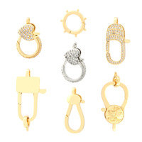 Bijoux à bricoler soi-même faits à la main haut de gamme personnalisé micro incrusté de zirconium blanc en forme de coeur boucle à ressort homard boucle anneau accessoire