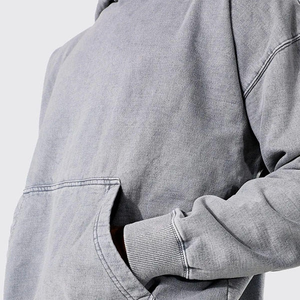 Sudaderas con Capucha para Hombre, Corte Regular, Color Sólido, Diseño con Bolsillos, Sudaderas Casuales con Capucha, Sudadera Extra Grande de Algodón Lavado para Hombre - Product Image 4