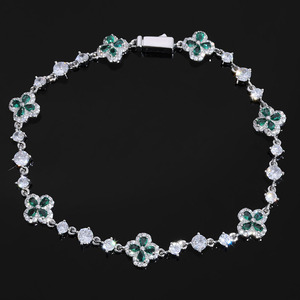 Fashion Hip Hop Four-leaf Clover Zircon Water Bead Chain Colorful <b>Gemstone</b> <b>Bracelet</b> Simple Women's Jewelry - Product Image 2