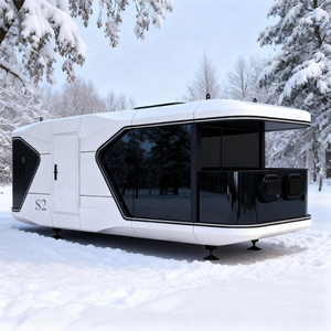 Casa Mobile Prefabbricata Ecologica Moderna a Forma di Capsula Spaziale, Container Portatile su Ruote con Arredamento Completo - Product Image 3
