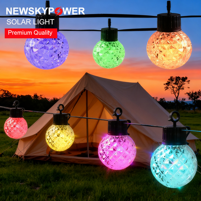 Professional Solar Powered String Light with Color Changing Effects 56 Meter Smart Control for Commercial Spaces Wedding Venues