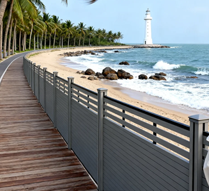 Mejora la privacidad exterior <span class=keywords><strong>para</strong></span> villas, <span class=keywords><strong>apartamentos</strong></span> y casas de <span class=keywords><strong>vacaciones</strong></span> <span class=keywords><strong>con</strong></span> cercas de aspecto de madera natural WPC. - Product Image 4