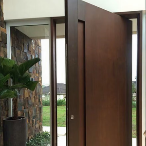 <span class=keywords><strong>Porte</strong></span> pivotante en bois Prima Modern Entrance Security avec panneau durable, une seule vitre latérale, une longue poignée et une serrure pour les maisons - Product Image 1