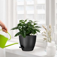 Jardinières en plastique décoratives modernes en gros grand pot d'arrosage automatique avec d'excellents trous de drainage et lèvre d'arrosage