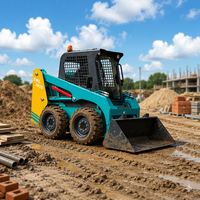 SWL2820 Skid Steer Loader Dengan Kontrol Throttle Ganda Sistem Hidrolik Halus Pilihan Aksesoris Penyapu Garpu Ember